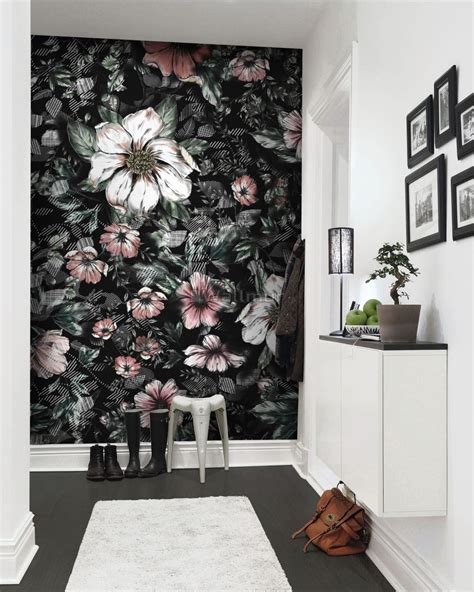 Dark Floral Wallpaper Bedroom - 1000x1249 - Download HD Wallpaper ...