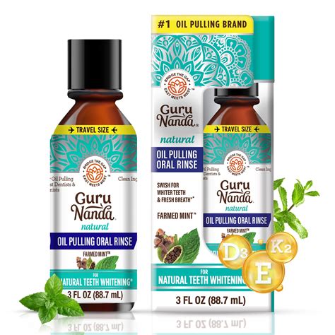 Gurunanda Coconut Mint Oil Pulling With Pure Clove Oregano Natural