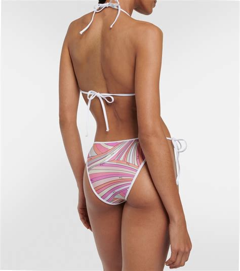 Pucci Printed Triangle Bikini Top Emilio Pucci