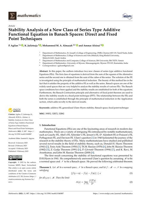 PDF Stability Analysis Of A New Class Of Series Type Additive