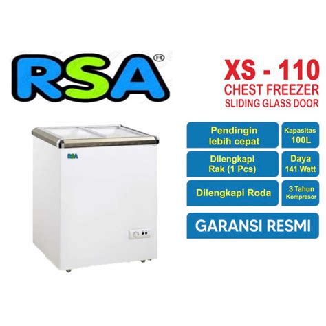 Jual RSA XS 110 CHEST FREEZER BOX SLIDING 100L LEMARI PEMBEKU BY GEA