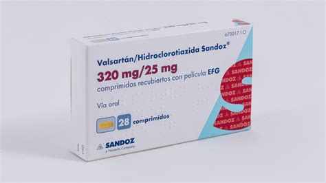 Valsartanhidroclorotiazida Sandoz Efg 320 Mg25 Mg 28 Comprimidos