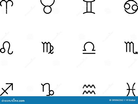 Zodiac Signs Black Icons Set Vector. Isolated Astrology Signs Horoscope ...