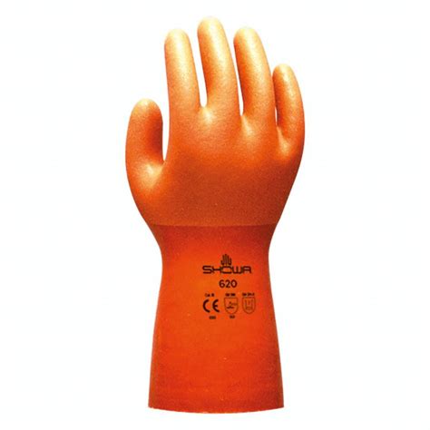 Showa Orange Double Dipped Pvc Fully Coated Glove 620 1pair