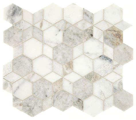 Sublimity Daphne White Marble Mosaic Hypnotic Stone Mosaic Mosaic