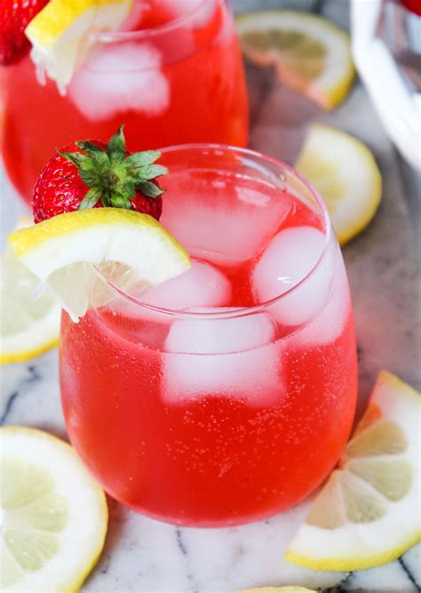 Sparkling Strawberry Lemonade Cocktails Horses And Heels