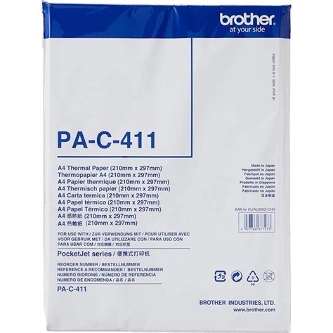 Stock Bureau BROTHER Paquet De 100 Feuilles De Papier Thermique A4 PAC411