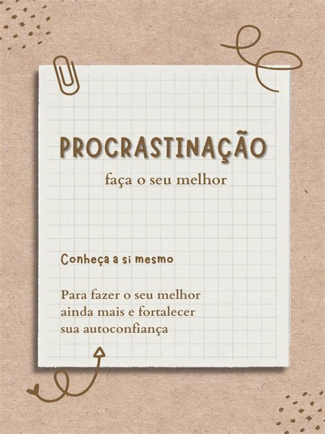 Guia Prático Para Lidar Com A Procrastinação Pdf Pensamento