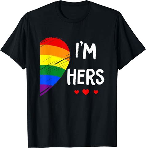 Lesbian Couple Heart I M Hers Matching Gay Lgbt Pride Month T Shirt