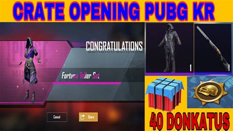 PUBG MOBILE KR CRATE OPENING FORTUNE TELLER SET CRATE OPNING YouTube