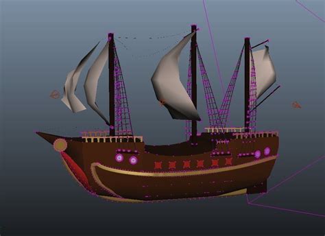 3d Model Basic Pirate Ship Vr Ar Low Poly Cgtrader