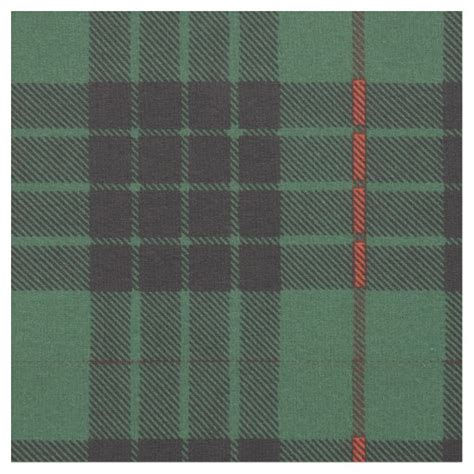 Gunn Clan Plaid Scottish Tartan Fabric Zazzle