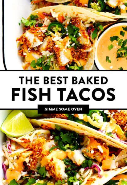 Crispy Baked Fish Tacos Gimme Some Oven Recipe Baked Fish Tacos