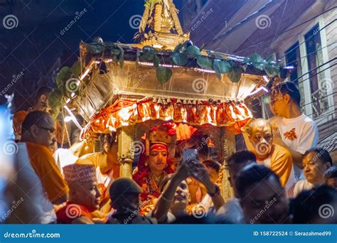 Indra Jatra Festival In Nepal Editorial Stock Image Image Of Chariot