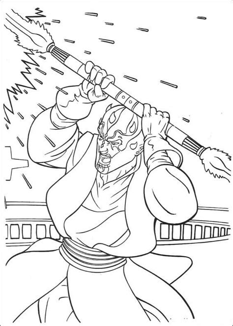 Darth Maul Battle Scene Coloring Pages Coloring Cool