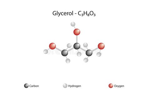 Fórmula Molecular Y Estructura Química Del Glicerol Ilustración Del Vector Ilustración De