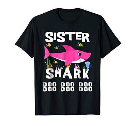 Sister Shark T Shirt Mother Grandma Mother S Day Christmas Shark T Shirt Mens Tshirts Mama Shark