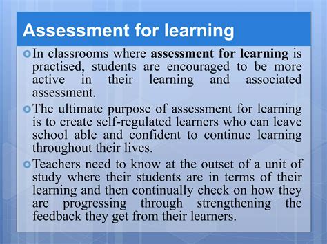 Assessment For Learning Ppt