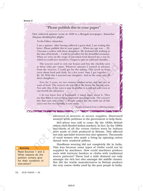 Weavers Iron Smelters And Factory Owners - NCERT Book of Class 8