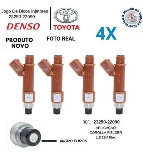 Kit 4 Bico Injetor Toyota Corolla 1 8 Flex Denso 23250 22090