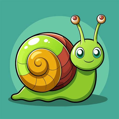 Vector De Caracol De Dibujos Animados Para Impresiones Infantiles