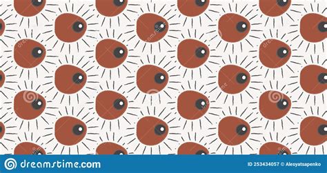 Simple Hand Drawn Ethnic Abstract Seamless Vector Pattern Brown Eyes