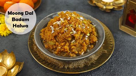 Easy Moong Dal Halwa Recipe Dal Badam Halwa Youtube