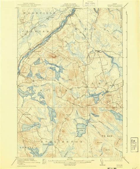 Winn Maine 1920 1943 USGS Old Topo Map Reprint 15x15 ME Quad 461025