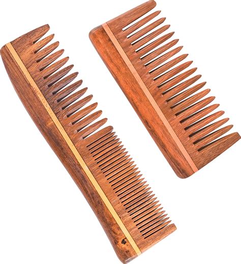 Amazon Ayan Handmade Natural Pure Healthy Neem Wooden Comb Wide