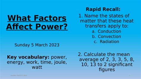 Physics - Power | Teaching Resources