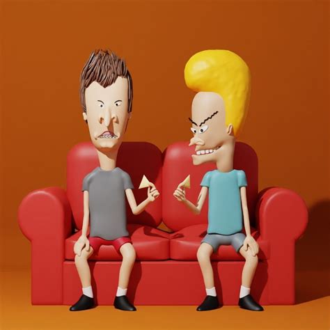 model  beavis  butt head cartoon characters vr ar  poly