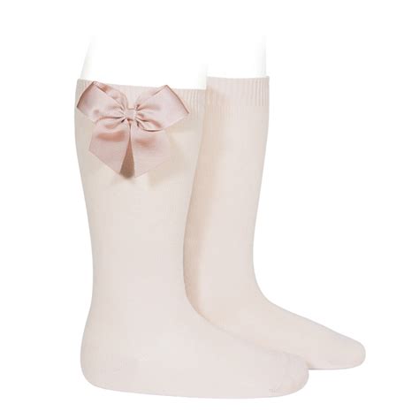 Chaussettes Hautes En Coton Noeud C T Coloris Nude Chaussettes Chaussettes Hautes Noeuds