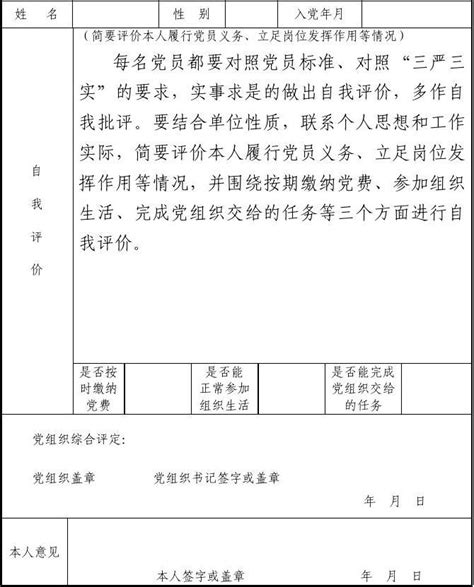 党员民主评议情况表三严三实word文档在线阅读与下载无忧文档