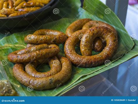 Sai Ua Or Northern Thai Sausage Stock Image Image Of Lying Barbecue