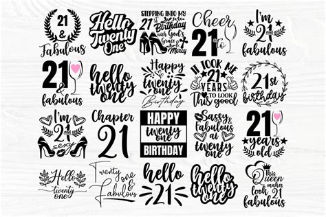 21st Birthday Svg Happy Birthday Svg 21 And Fabulous Svg Twenty One