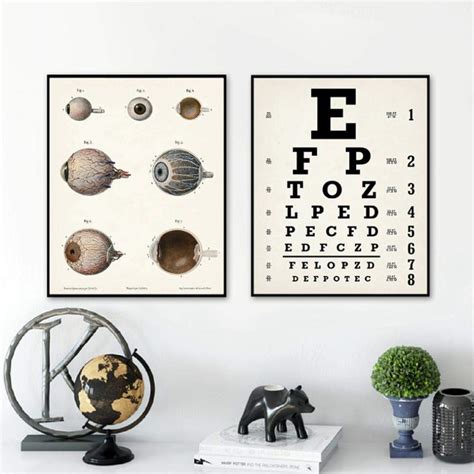 Buy Eyechart Art Print Snellen Eye Chart Optometrist T Human Eye Anatomy S Clinic Wall Art