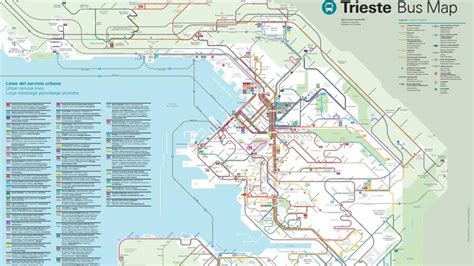 La Mappa Stile Metro Con Le Linee Dei Bus Per I Turisti Di Trieste