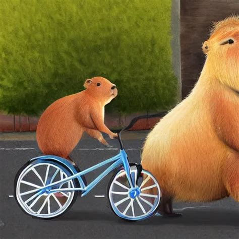 Capybara Riding A Tricycle Digital Art Stable Diffusion Openart