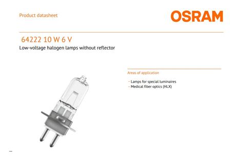 OSRAM 64222 10W 6V 150LM PG22D 3050K WARM WHITE HALOGEN LAMP Kuala ...