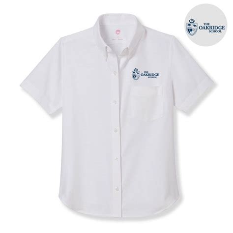 Girls' Oxford Short-sleeve Blouse with The Oakridge School Logo