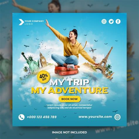 Premium Psd Travel Tour Social Media Post Or Web Banner Template