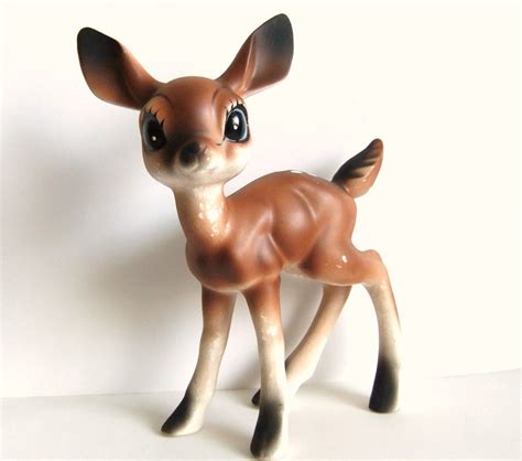 Bambi Deer Figurine Vintage Fawn Deer Statue By Vintagebyjade