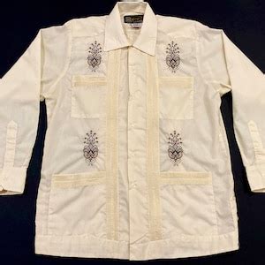 Guayabera Shirt Vintage S Guaya Teca Mexican Wedding Shirt Mens