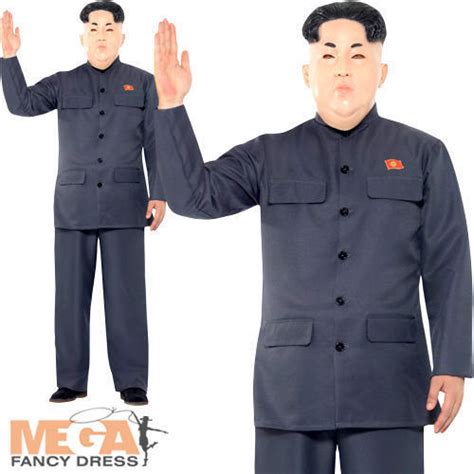 Kim Jong Un Mens Fancy Dress North Korean President Dictator Adults Costume New Ebay