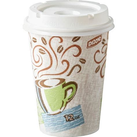 Dixie PerfecTouch 12 Oz Hot Coffee Cup And Lid Sets By GP Pro 12 Fl Oz White Paper Hot