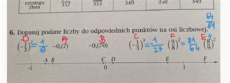 Zadanie Dopasuj Podane Liczby Do Odpowiednich Punkt W Na Osi