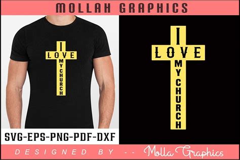 I Love My Church T Shirt Design Graphic By Molla Graphics Creative