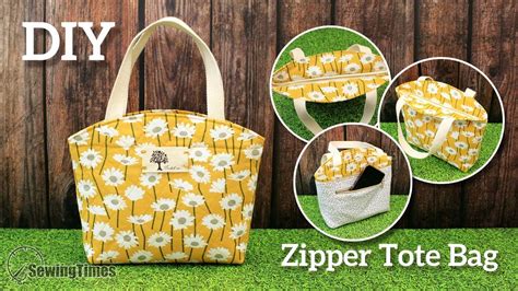 DIY Recessed Zipper Tote Bag How To Make A Curved Top Purse Bag