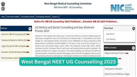 West Bengal Neet Ug Counselling 2023 Registrations To Begin On July 25