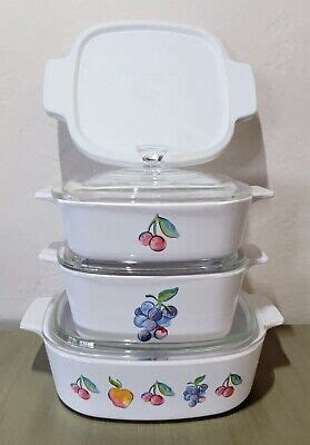 Corningware Fruit Basket 7 Pc Casserole Set With Pyrex Lids Plastic